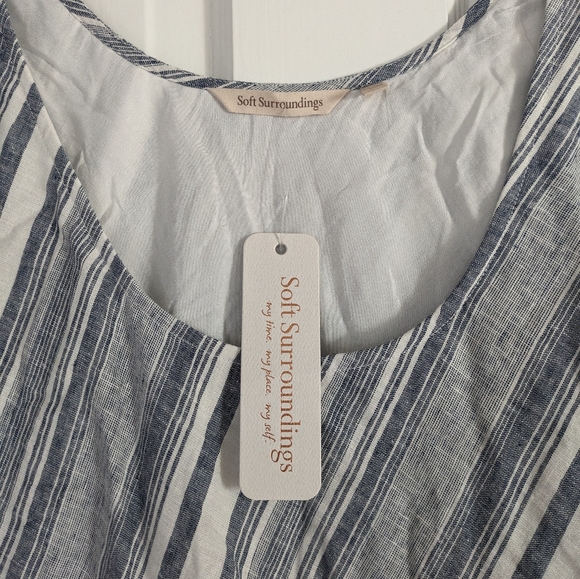 NWT Soft Surroundings linen blend Womens dress size M - Picture 3 of 9